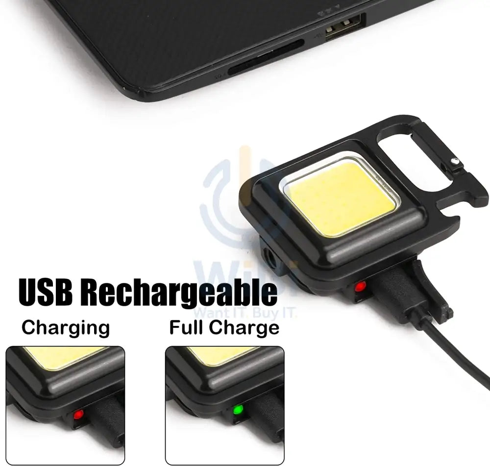 Cob Rechargeable Keychain Light For Fishing Walking And Camping Accessories > Smart Devices > Offer Zone
