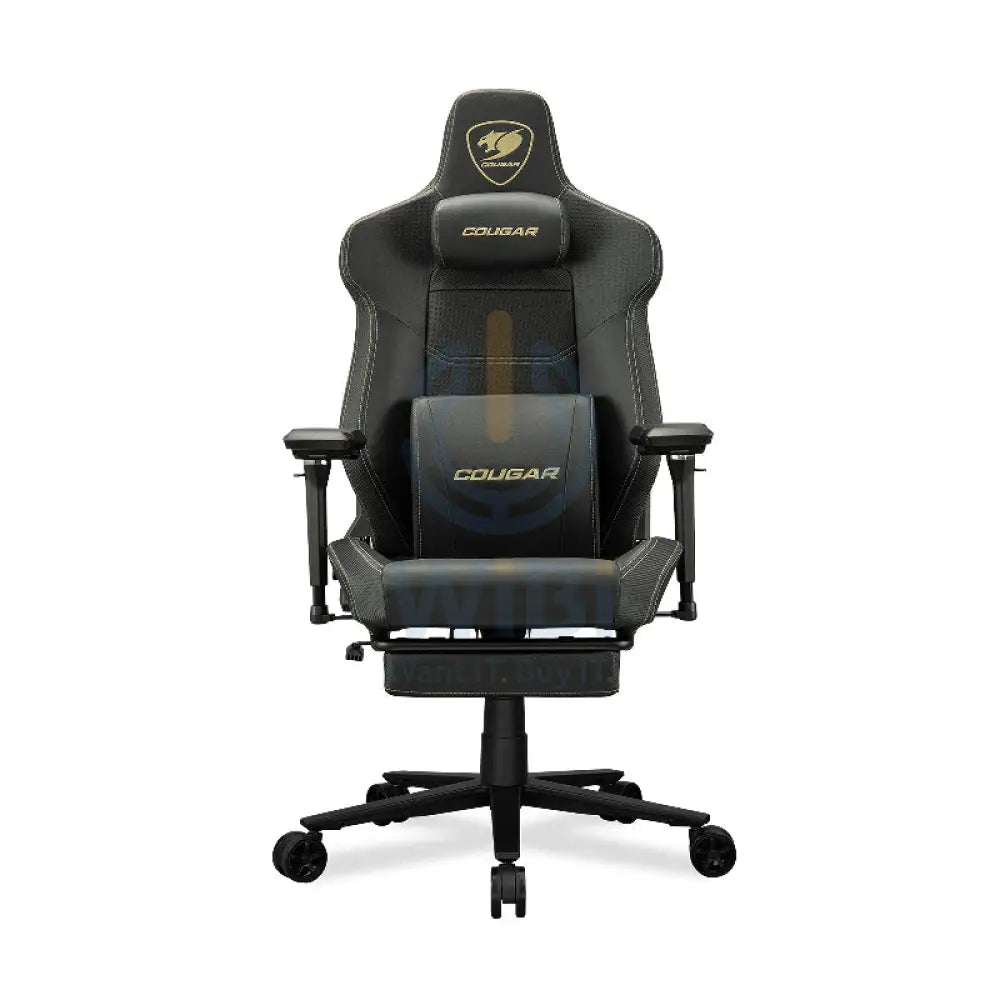 Cougar Armor Evo M Gaming Chair - Breathable Premium PVC Leather / 5D / Black/Gold Accessories > Chairs > Gaming Zone