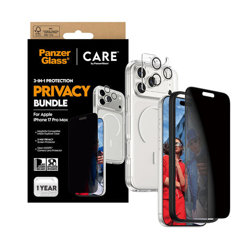 PanzerGlass® 3-in-1 Flagship Privacy Bundle For iPhone 17 Pro Max - Privacy