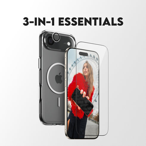PanzerGlass® 3-in-1 Flagship Combat Bundle For iPhone Air - Clear