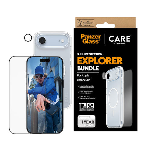 PanzerGlass® 3-in-1 Flagship Combat Bundle For iPhone Air - Clear