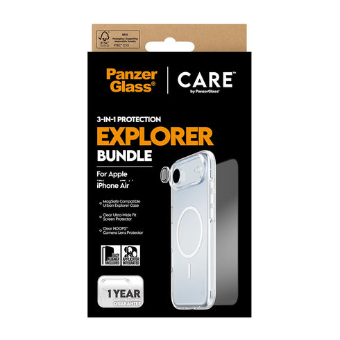 PanzerGlass® 3-in-1 Flagship Combat Bundle For iPhone Air - Clear