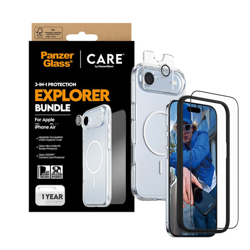 PanzerGlass® 3-in-1 Flagship Combat Bundle For iPhone Air - Clear