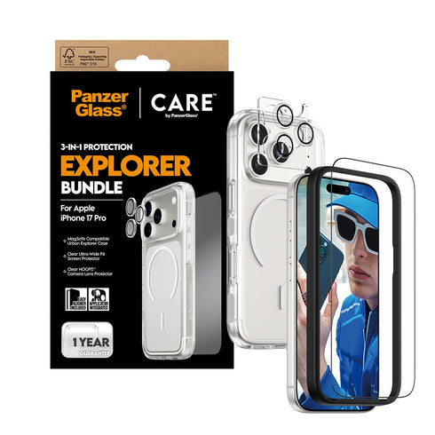 PanzerGlass® 3-in-1 Flagship Combat Bundle For iPhone 17 Pro - Clear