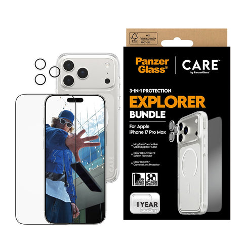 PanzerGlass® 3-in-1 Flagship Combat Bundle For iPhone 17 Pro Max - Clear