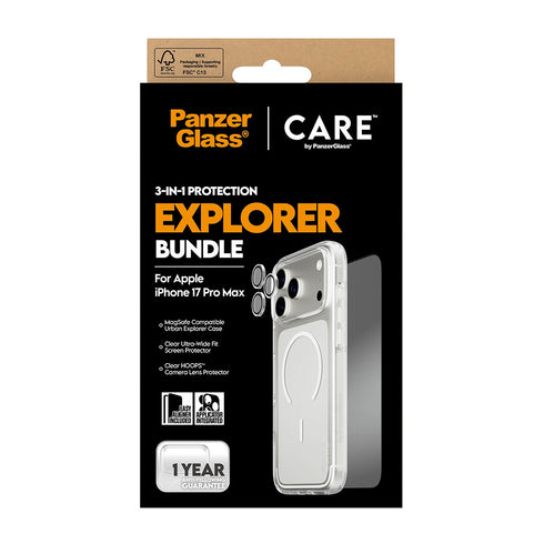 PanzerGlass® 3-in-1 Flagship Combat Bundle For iPhone 17 Pro Max - Clear