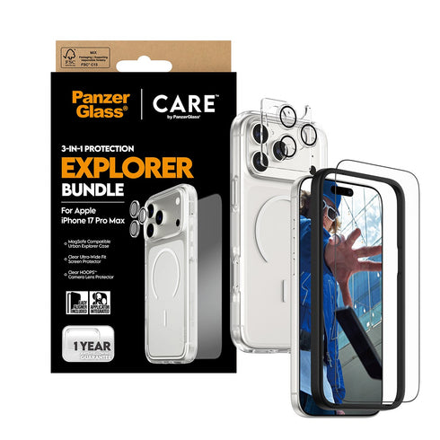 PanzerGlass® 3-in-1 Flagship Combat Bundle For iPhone 17 Pro Max - Clear