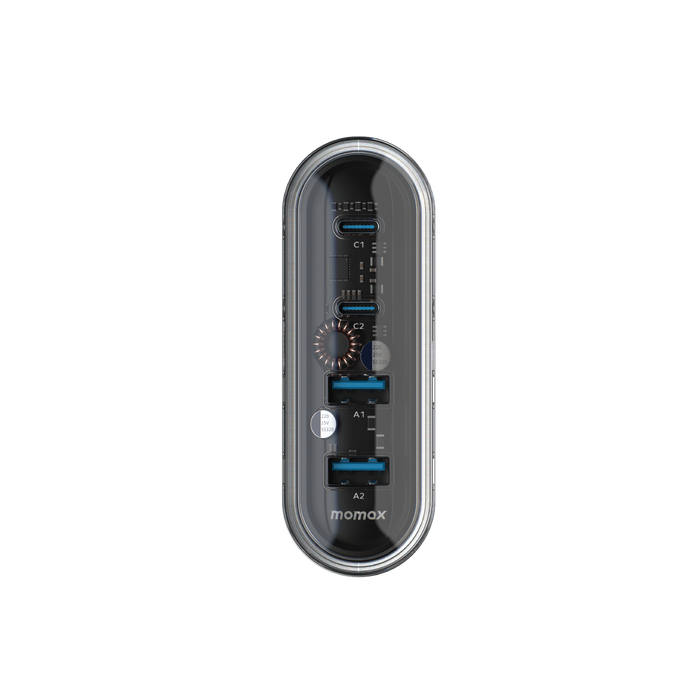 MOMAX 1-Charge Flow 4-Port GaN Charger - 80W / USB-A / USB-C / White