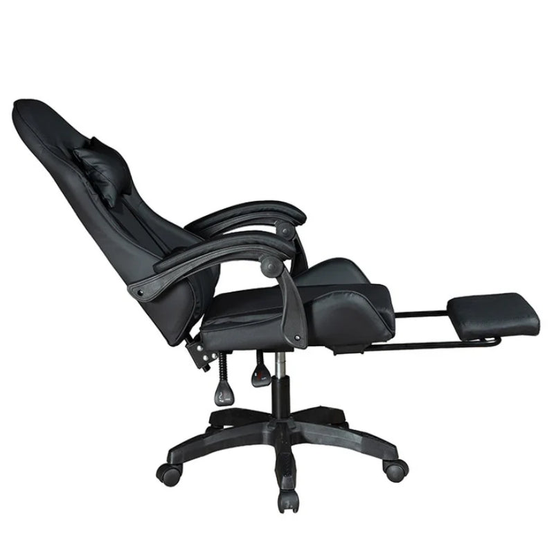 GADGETON Imperial Series PVC Leather Gaming Chair With Footrest - Black