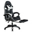 GADGETON Imperial Series PVC Leather Gaming Chair With Footrest - Black/White