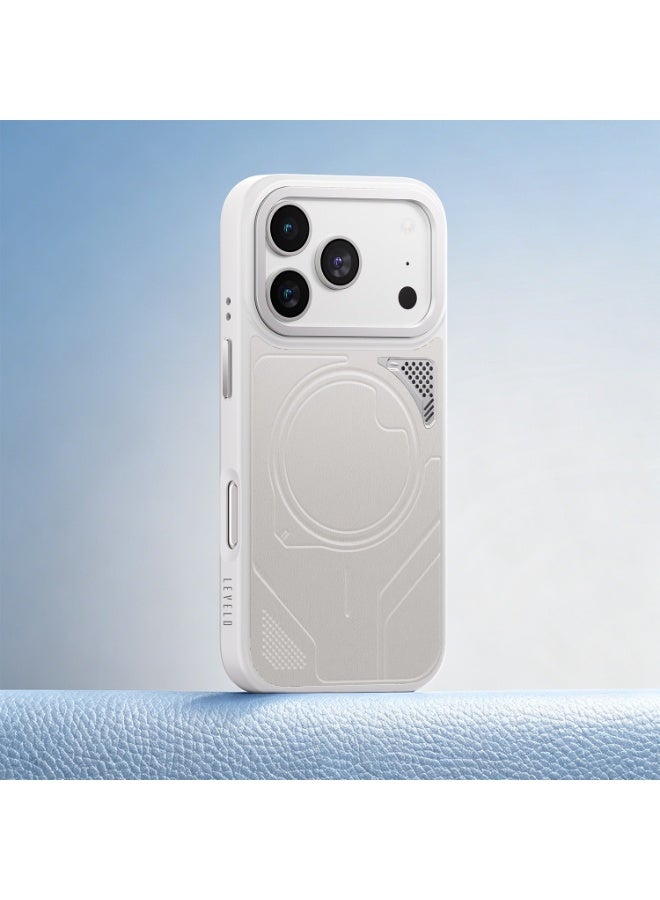 Levelo OPAL MagSafe Hybrid Armor Case For Apple iPhone 18 Pro Max - Silver
