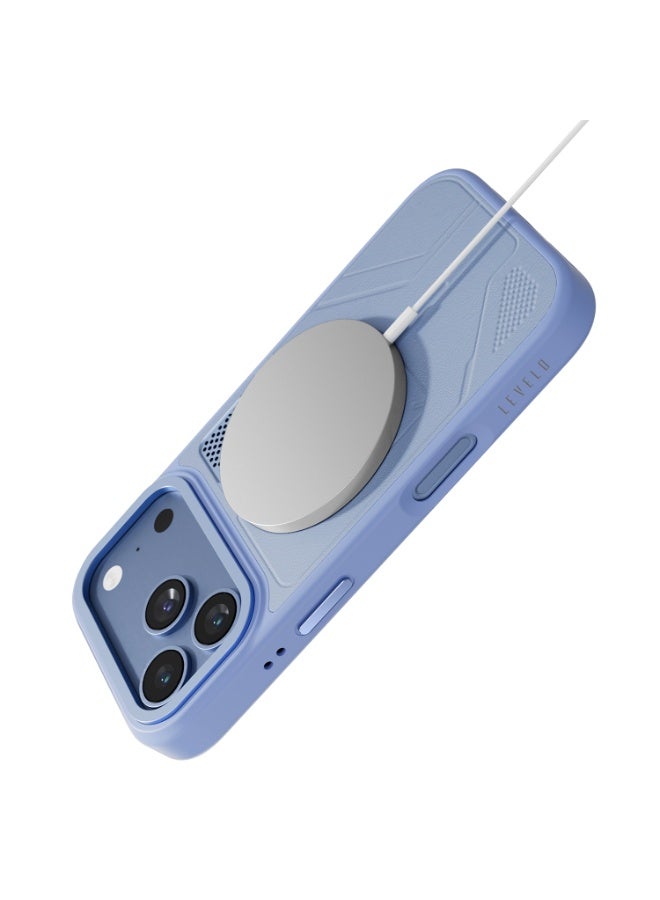 Levelo OPAL MagSafe Hybrid Armor Case For Apple iPhone 18 Pro - Light Blue