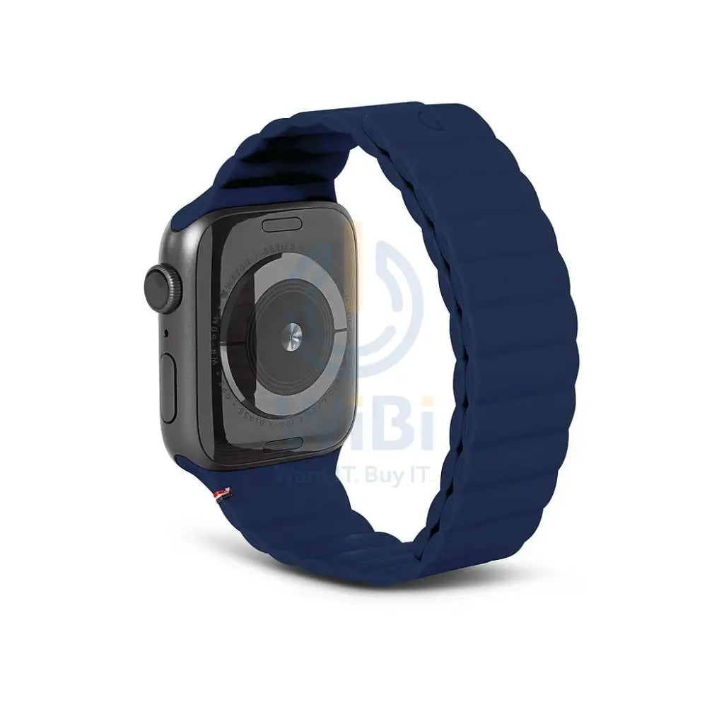 Decoded Apple Watch 41/40/38mm Series 1-8- SE Silicone Magnet Traction Lite Strap - Navy Peony Accessories > Smart