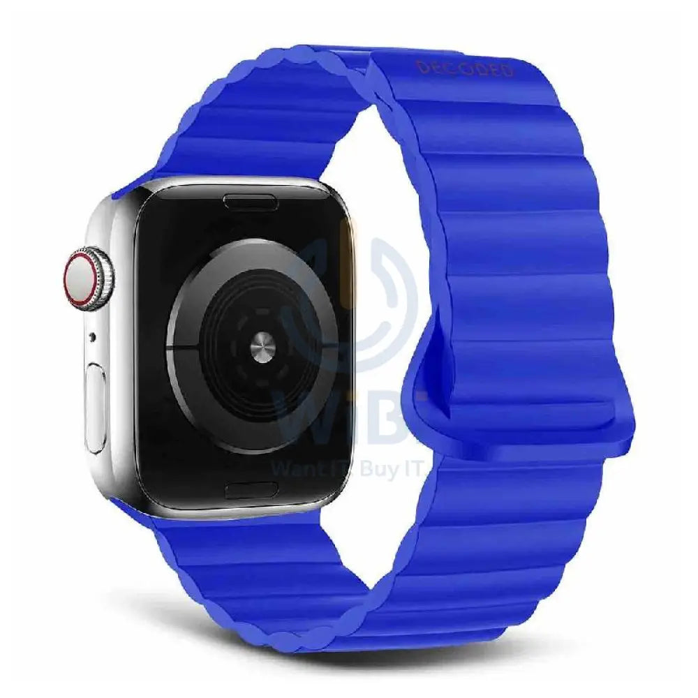 Decoded Apple Watch 49/45/44/42 mm Gen 1-10-SE Silicone Magnet Traction Loop Strap Lite - Galactic Blue Accessories >