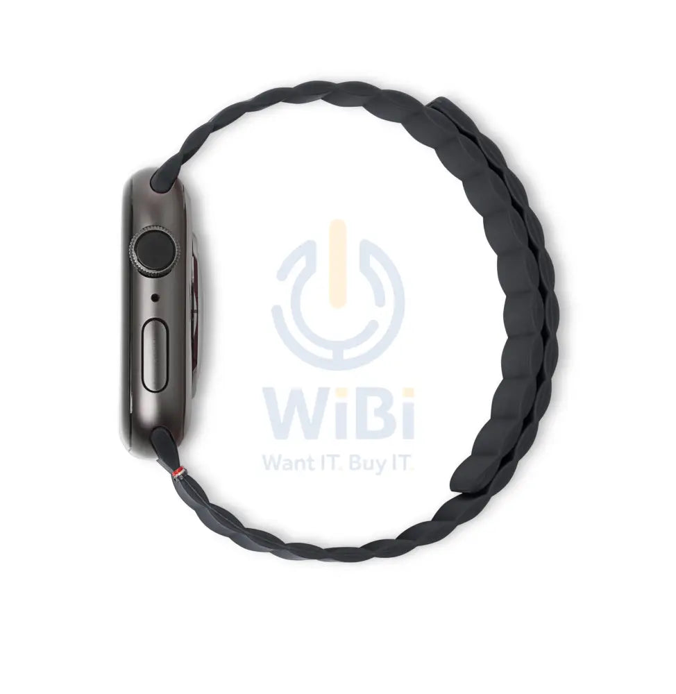 Decoded Apple Watch 49/45/44/42 mm Series 1-8/SE/Ultra Silicone Magnet Traction Strap Lite - Charcoal Accessories >