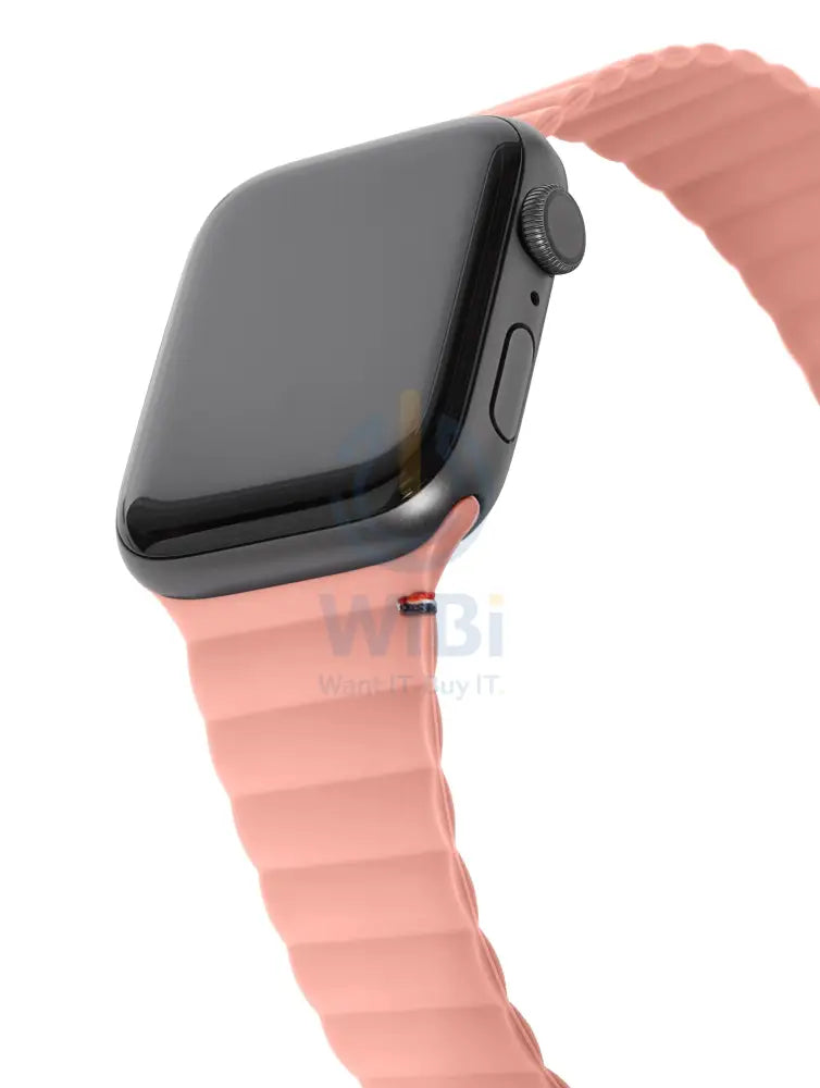 Decoded Apple Watch 49/45/44/42 mm Series 1-8/SE/Ultra Silicone Magnet Traction Strap Lite - Peach Pearl Accessories >