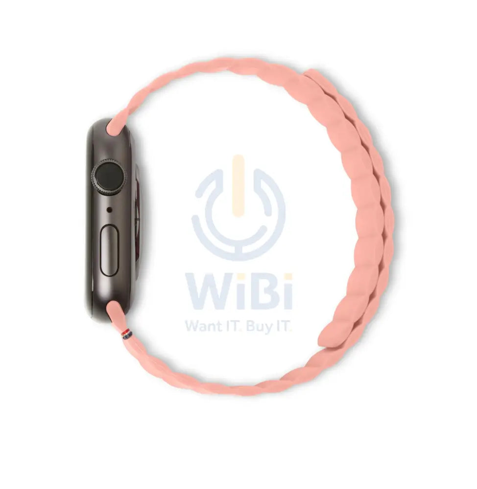 Decoded Apple Watch 49/45/44/42 mm Series 1-8/SE/Ultra Silicone Magnet Traction Strap Lite - Peach Pearl Accessories >