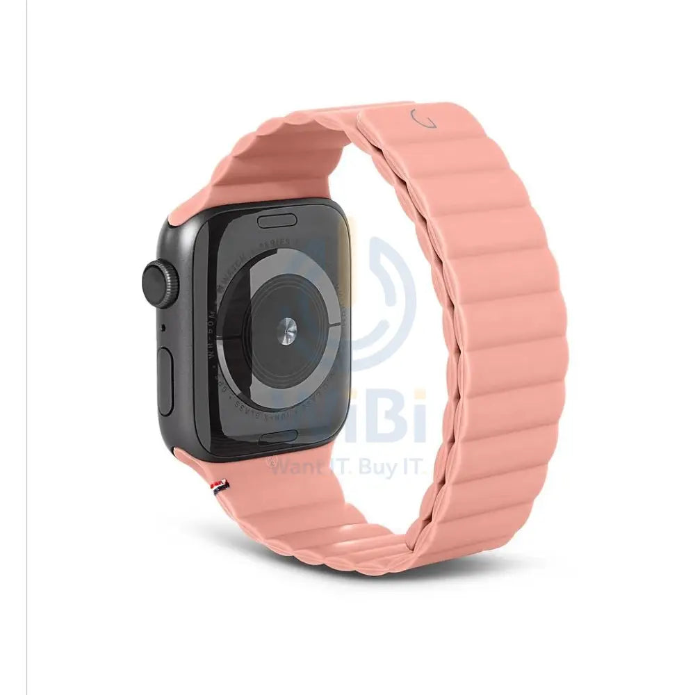 Decoded Apple Watch 49/45/44/42 mm Series 1-8/SE/Ultra Silicone Magnet Traction Strap Lite - Peach Pearl Accessories >