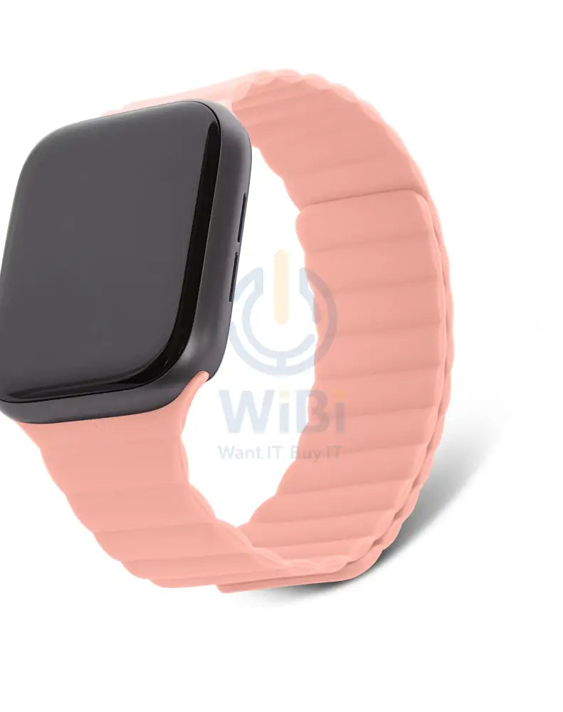 Decoded Apple Watch 49/45/44/42 mm Series 1-8/SE/Ultra Silicone Magnet Traction Strap Lite - Peach Pearl Accessories >