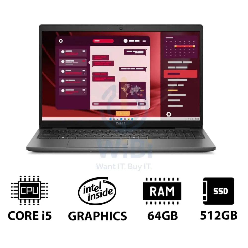 Dell Latitude 3550 - 15.6’’ FHD / i5 / 64GB / 512GB (NVMe M.2 SSD) / DOS (Without OS) / 1YW - Laptop Laptops
