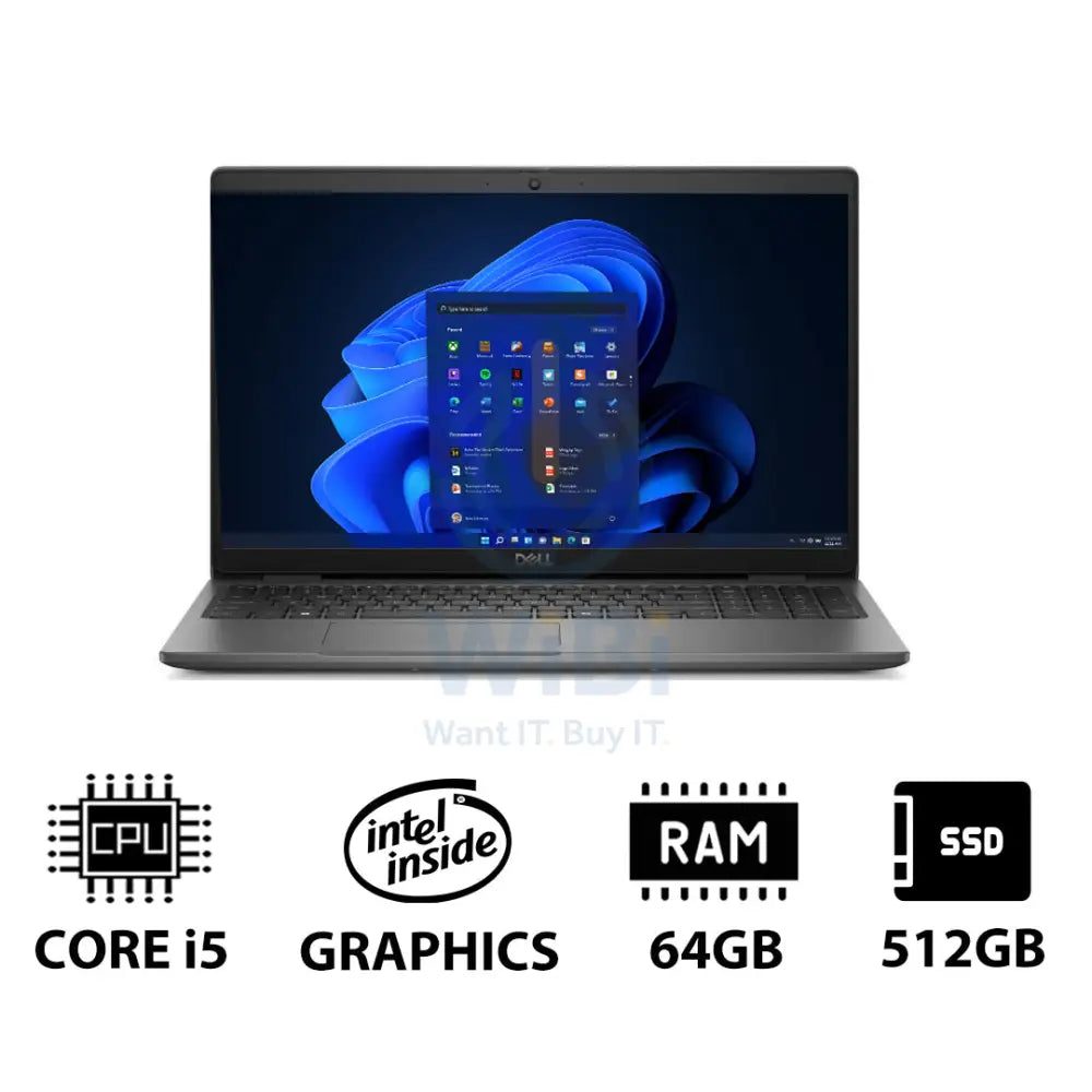 Dell Latitude 3550 - 15.6’’ FHD / i5 / 64GB / 512GB (NVMe M.2 SSD) / Win 11 Pro / 1YW - Laptop Laptops