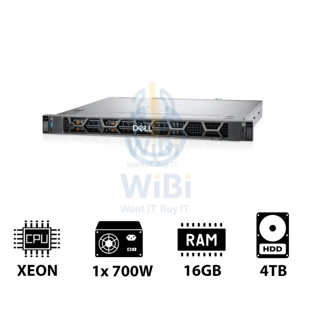 Dell PowerEdge R260 - Xeon E-2414 4.50GHz / 4-Cores / 16GB / 4TB SATA HDD / 700Watts / 1U Rack Server Server &