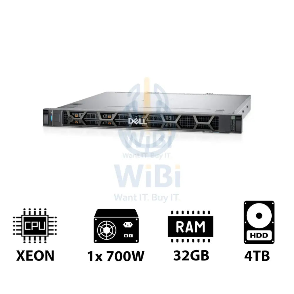 Dell PowerEdge R260 - Xeon E-2414 4.50GHz / 4-Cores / 32GB / 4TB SATA HDD / 700Watts / 1U Rack Server Server &
