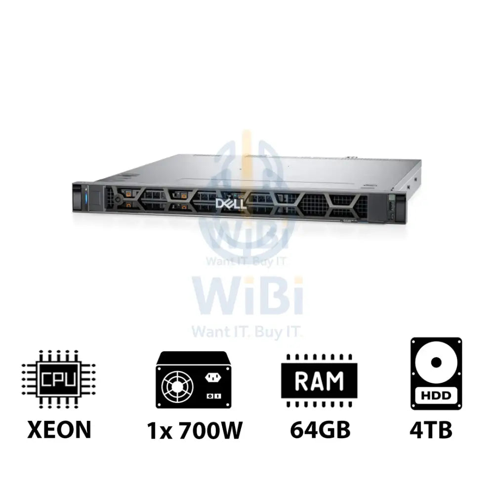 Dell PowerEdge R260 - Xeon E-2414 4.50GHz / 4-Cores / 64GB / 4TB SATA HDD / 700Watts / 1U Rack Server Server &