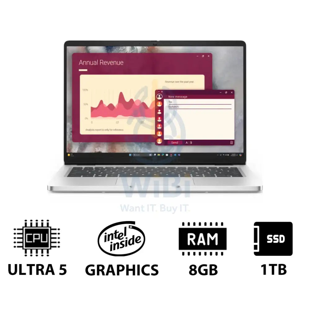 Dell Pro 14 - 14’’ FHD+ Non-Touch / Ultra 7 235U vPro / 8GB / 1TB (NVMe M.2 SSD) / DOS (Without OS) / 1YW - Laptop