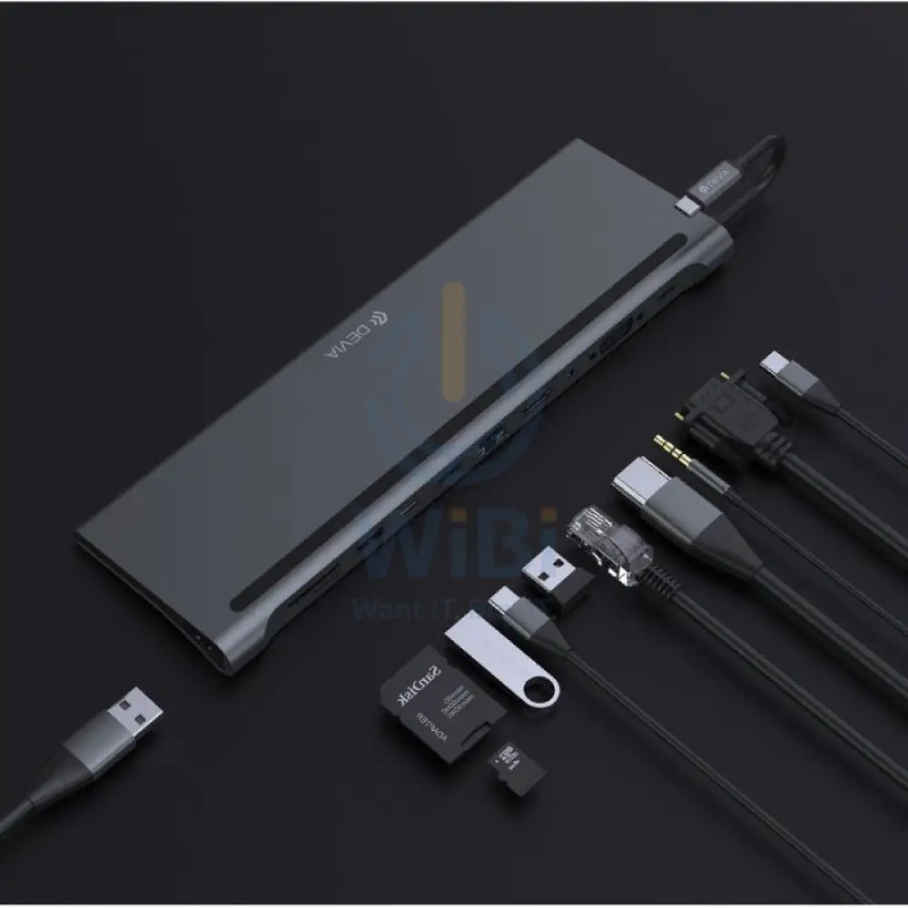 Devia Leopard Series 11 In 1 HUB - Dark gray Accessories > USB Hub > Offer Zone