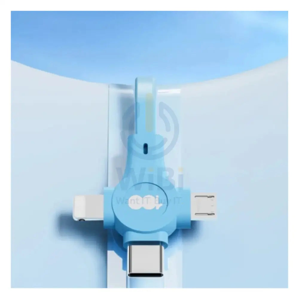 Disney QS-C01 100th anniversary one-to-three telescopic data cable - Little Winne Blue Accessories > Cables &