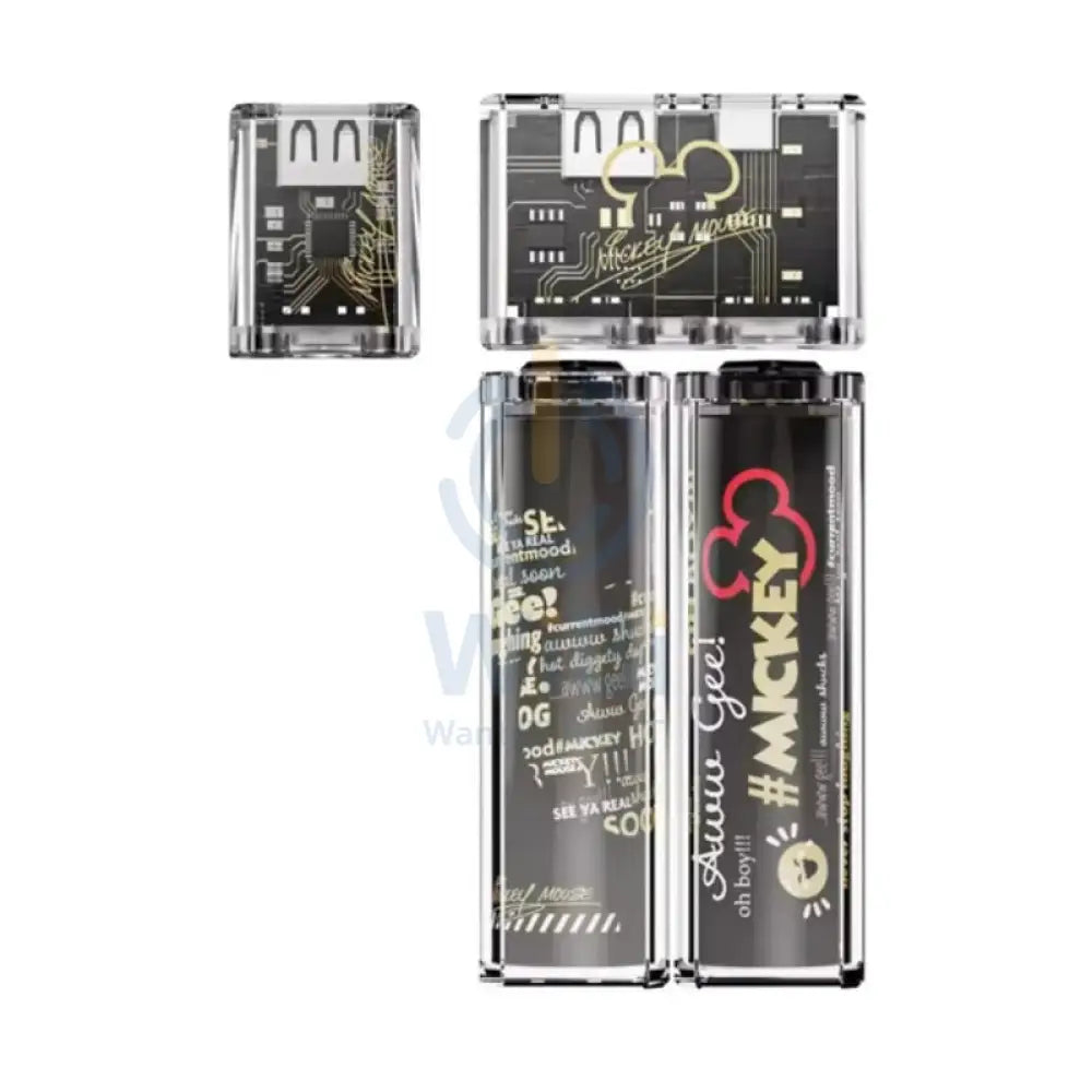 Disney QS-D01 Set Transparent Magnetic Power Bank - Mickey Black Accessories > Power Bank