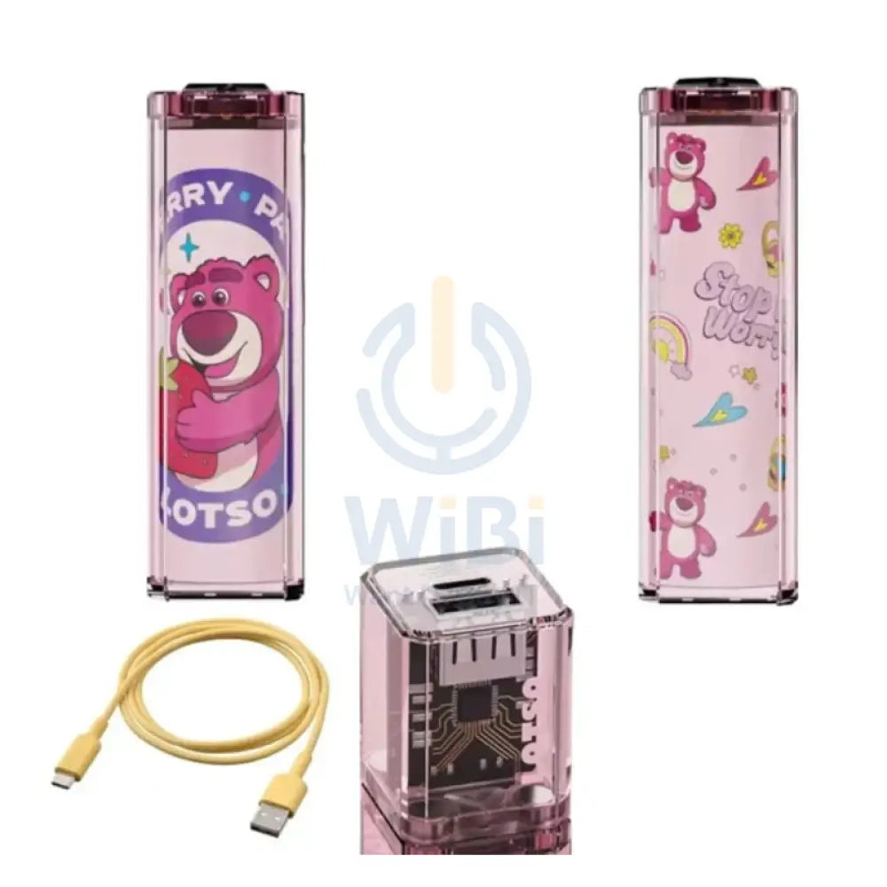 Disney QS-D01 Single Transparent Magnetic Power Bank - Little Lotso Pink Accessories > Power Bank