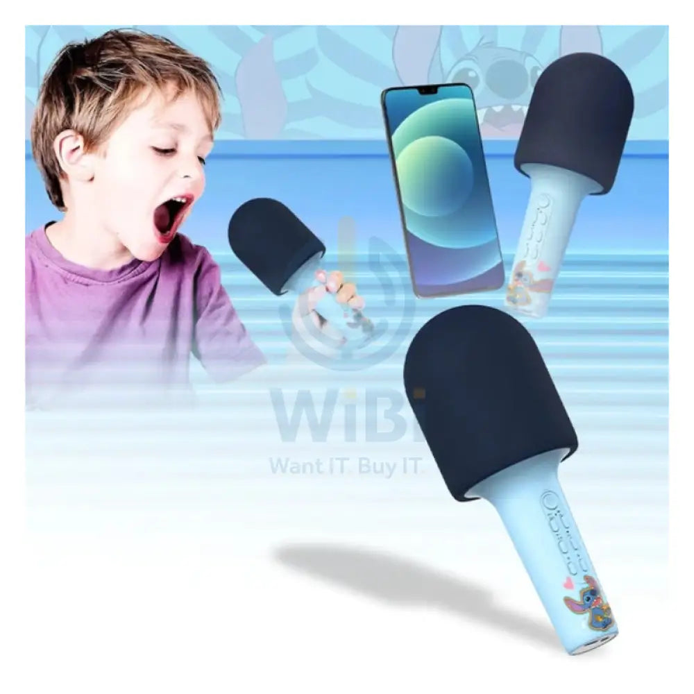 Disney QS-M1 Portable Bluetooth microphone speaker - Stitch Blue Accessories > Audio > Microphone