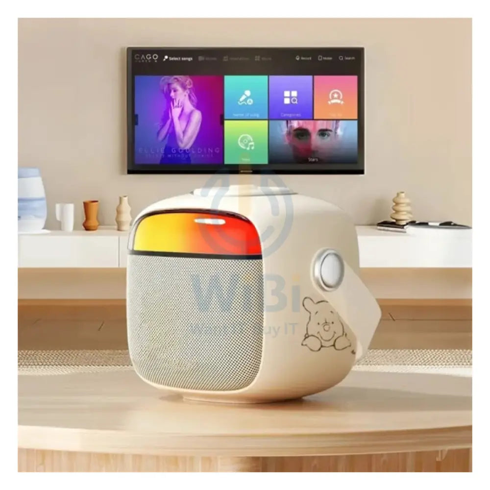 Disney QS-S3 Portable karaoke microphone speaker - Winne Beige Accessories > Audio > Speakers
