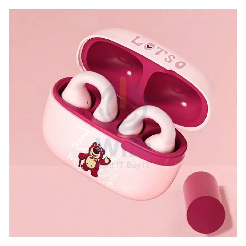 Disney QS-T10 Clip-on Bluetooth Wireless headphones - Lotso Pink Accessories > Audio > Headphones