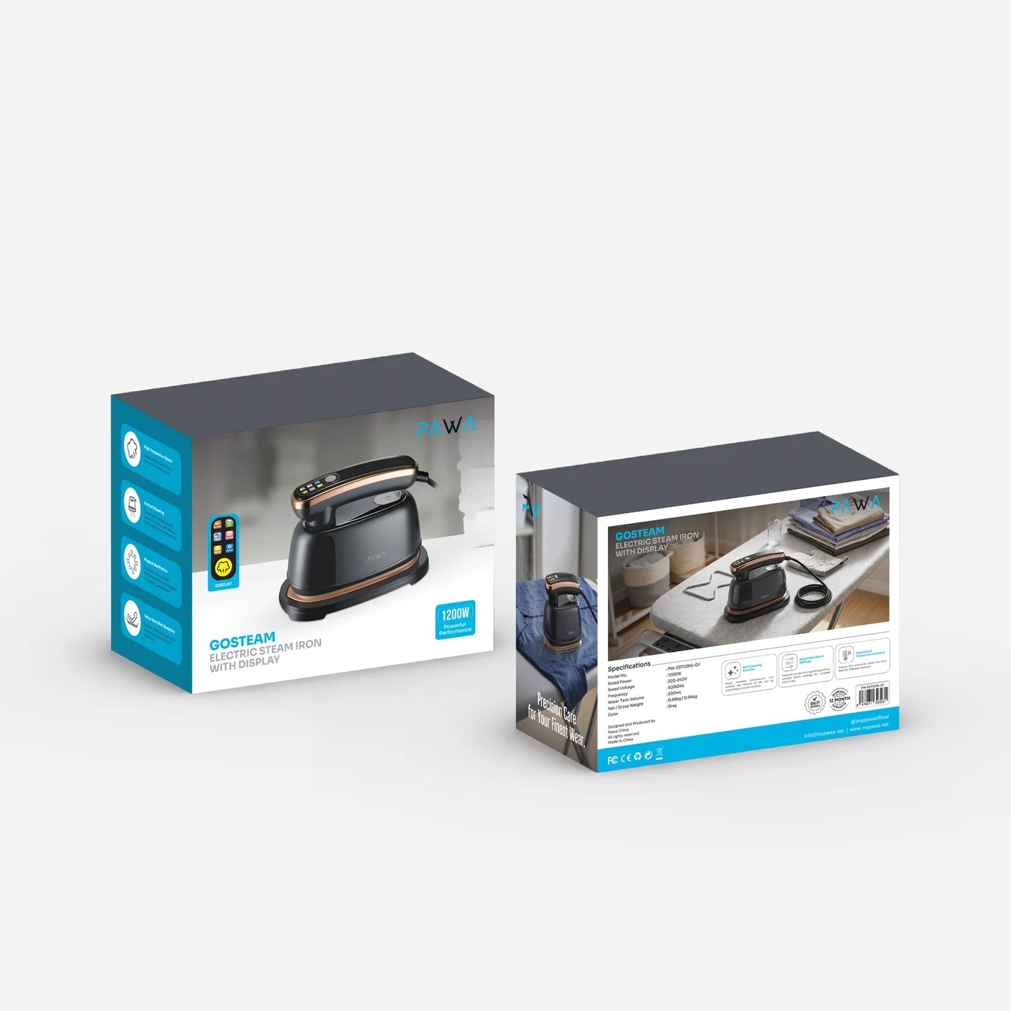 Pawa Gosteam Electric Steam Iron With Display - Grey