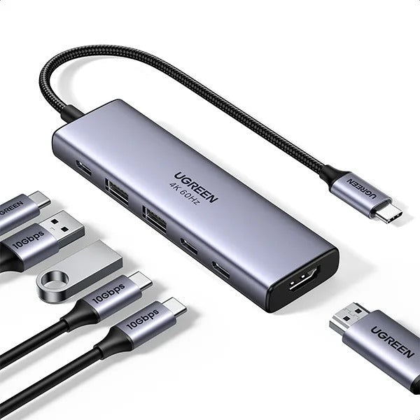 UGREEN USB-C Hub 6-in-1 Adapter - HDMI / 100W PD / USB / SD/TF Card Reader