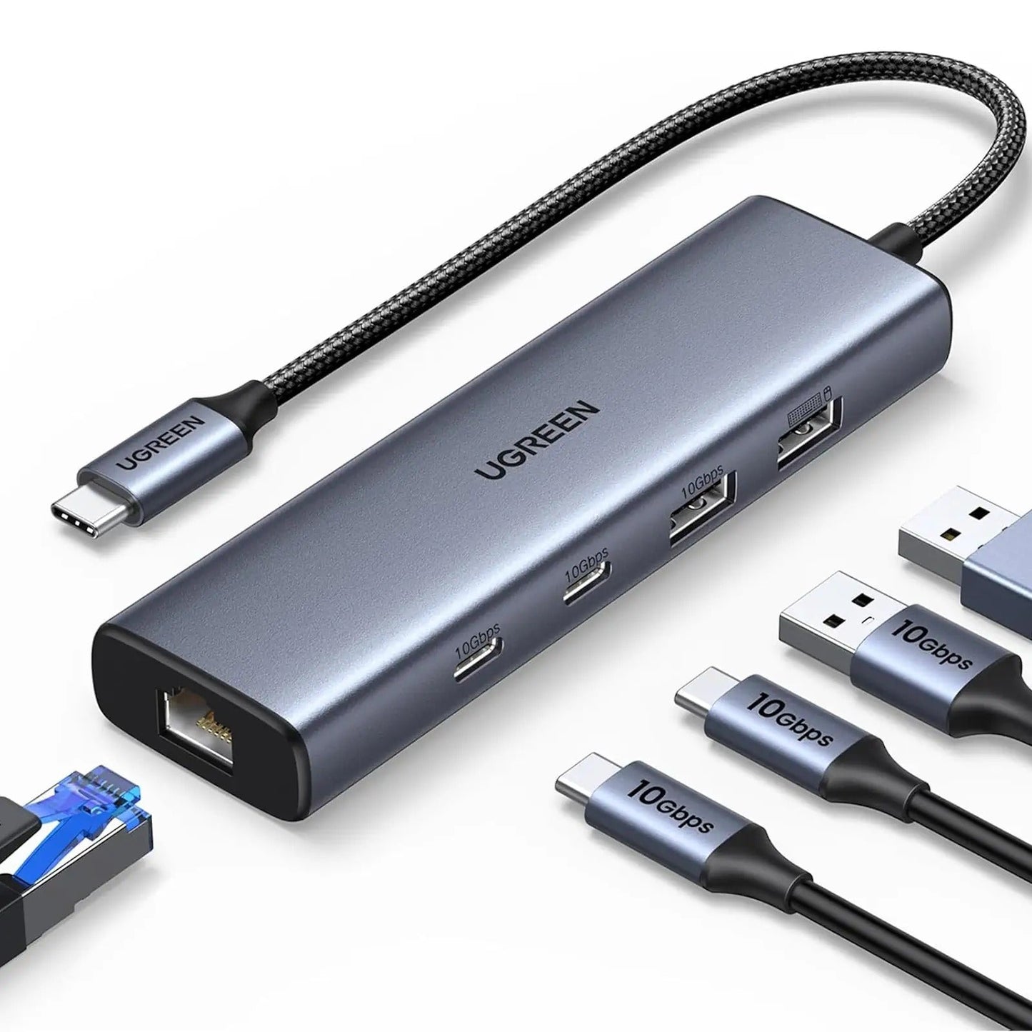 UGREEN 6-in-1 USB C Hub - Ethernet / USB-C 3.2 / USB-A