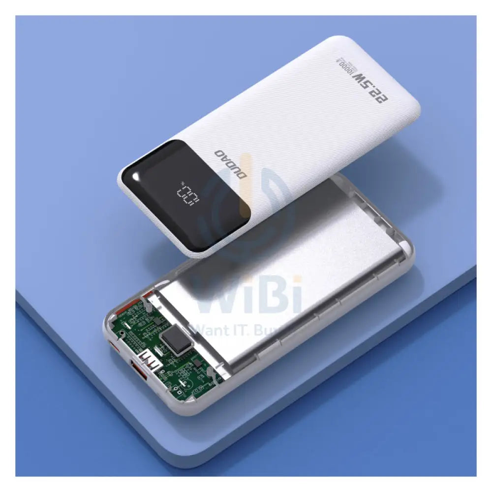 DUDAO K15 Upgrade Power Bank Built-in Cable - 10000mAh / 22.5W / White Accessories > Power Bank