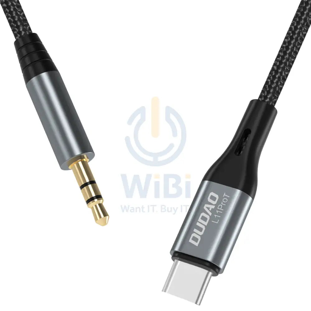 DUDAO L11PROT Type-C To 3.5mm Aux Cable - 1 Meter / Grey Accessories > Cables & Converters > Cables