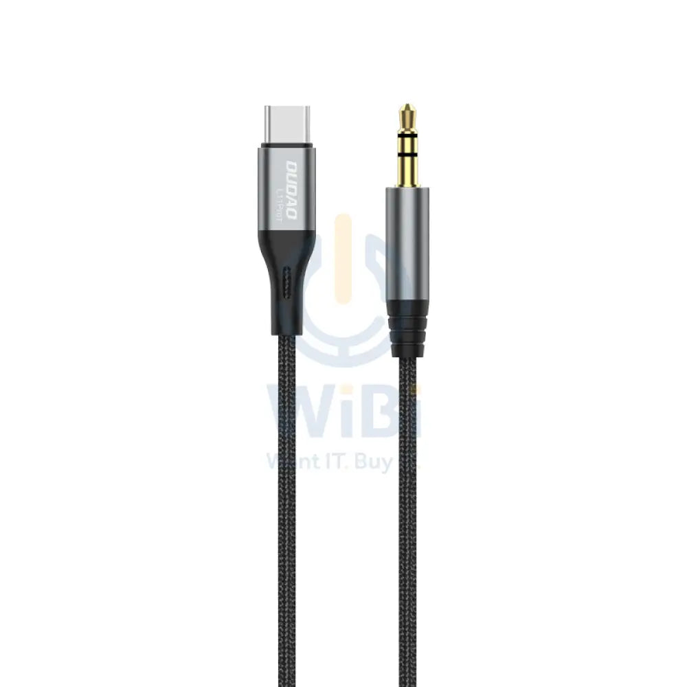 DUDAO L11PROT Type-C To 3.5mm Aux Cable - 1 Meter / Grey Accessories > Cables & Converters > Cables