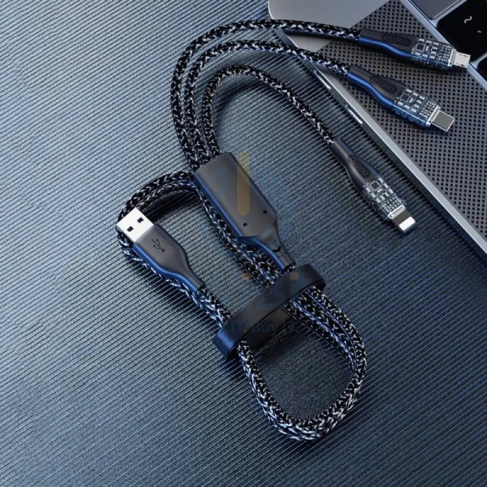 DUDAO L22X Data Cable - 1.2 Meter / 120W / USB-A / USB-C / Lightning / micro USB / Grey Accessories > Cables &