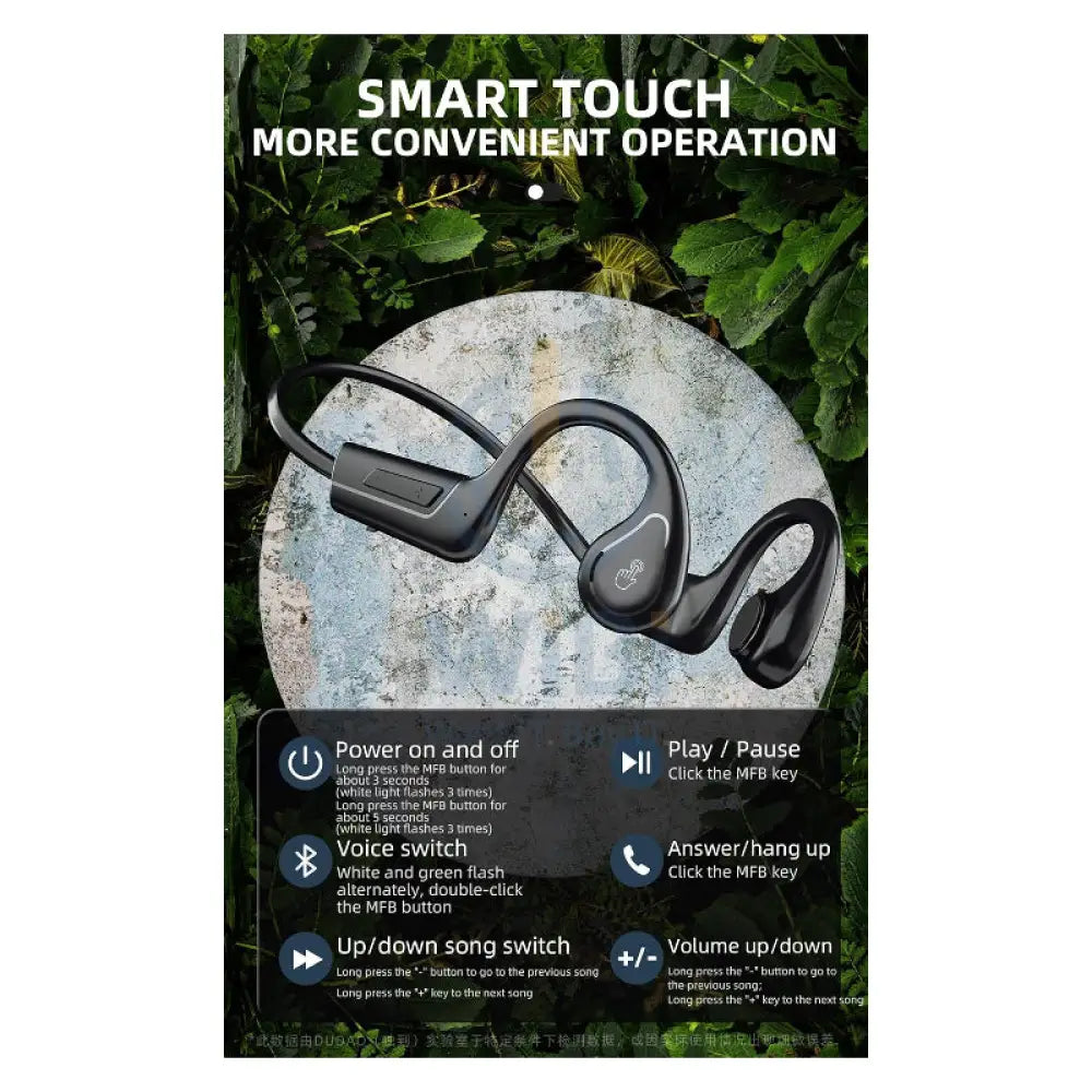 DUDAO U2PRO Premium Bone Conduction Wireless Neckband - On-Ear / Bluetooth / Black Accessories > Audio > Headphones