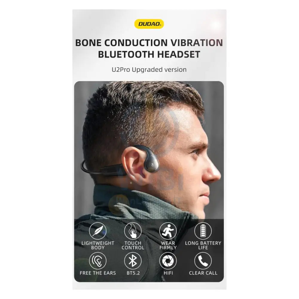 DUDAO U2PRO Premium Bone Conduction Wireless Neckband - On-Ear / Bluetooth / Black Accessories > Audio > Headphones