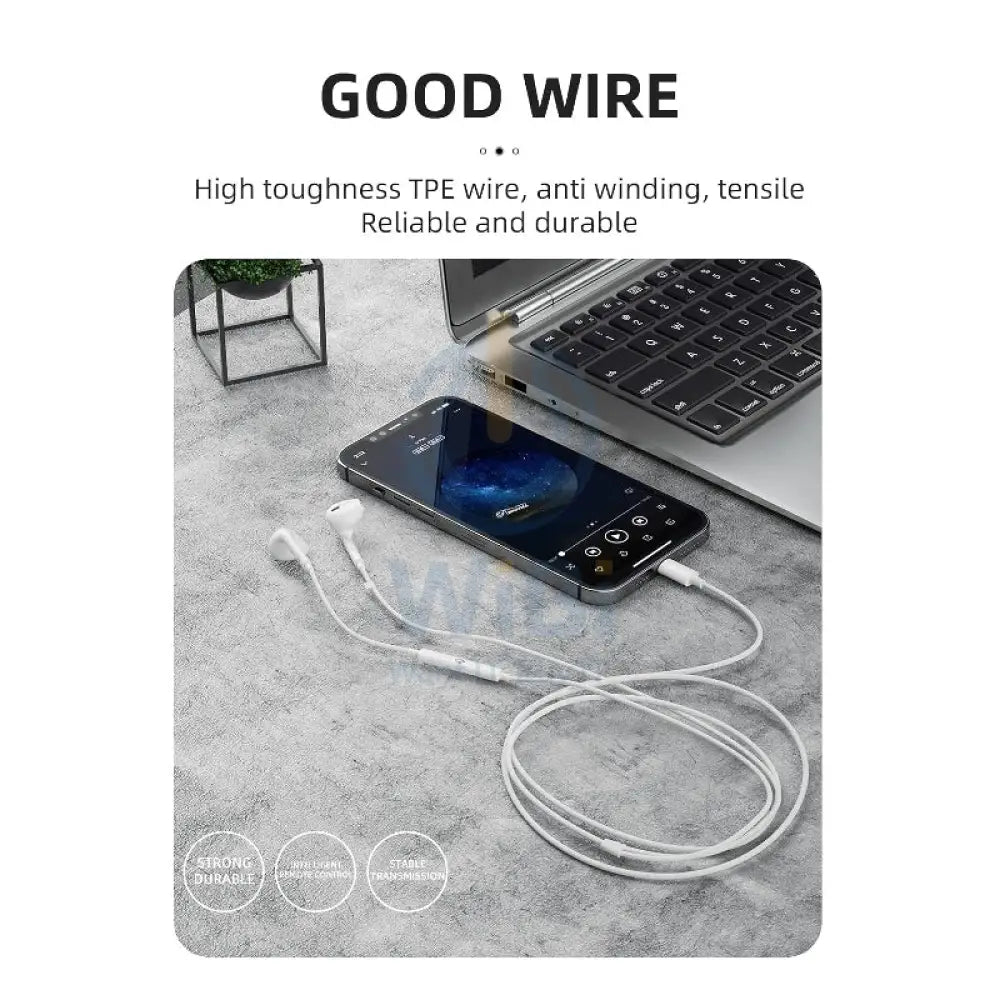DUDAO X14 + Premium Earphone - Lightning / Wired / White Accessories > Audio > Headphones
