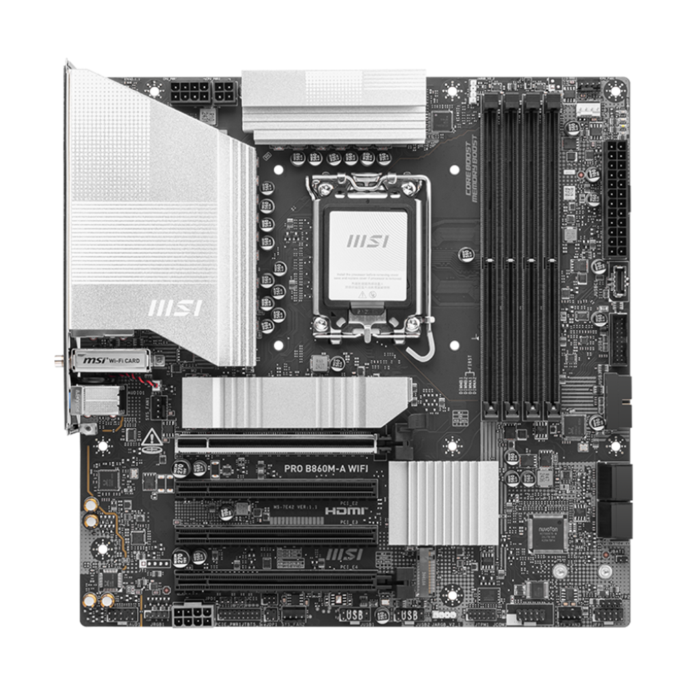 MSI PRO B860M-A Motherboard - DDR5 / Wi-Fi / Bluetooth / HDMI / DisplayPort / USB - Black