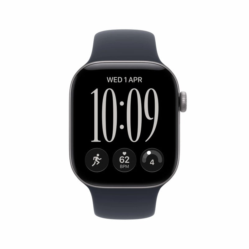 Apple Watch Series 12 - LTPO OLED / 64GB / 46mm / Bluetooth / Wi-Fi / Medium/Large / Space Grey Aluminium Case with Navy Blue Sport Band