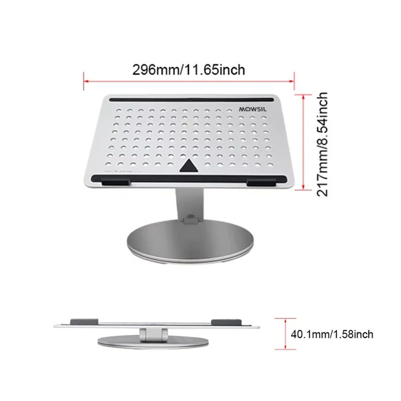 Mowsil Adjustable Laptop Stand for Desk & Tablet - Silver