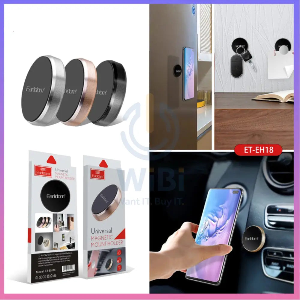 Earldom EH18 Universal Magnetic Mount Holder - Black Accessories > Mobiles & Tablets > Mobiles > Mobile Holder / Stands